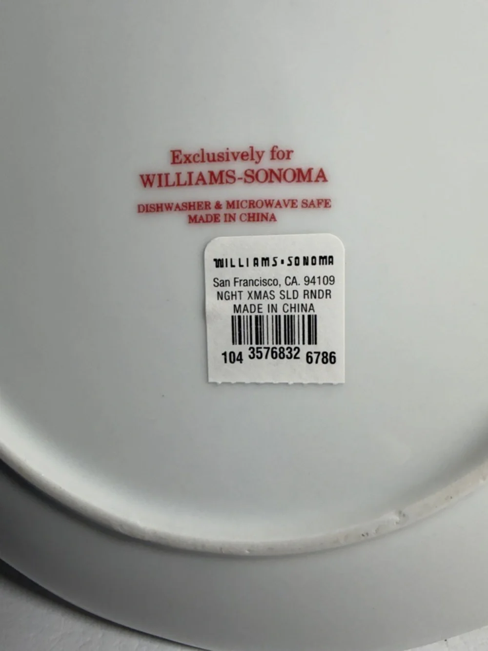 Williams Sonoma NEW Twas the Night Before Christmas Reindeer Salad Plate